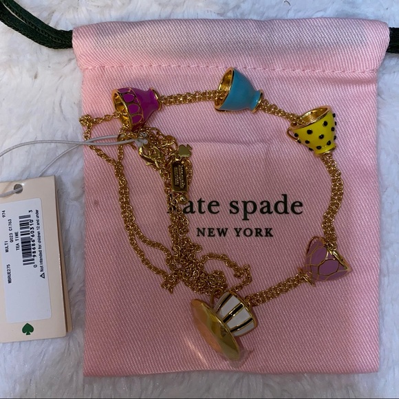 NWT Kate Spade necklace Tea Time Multi - Picture 7 of 10